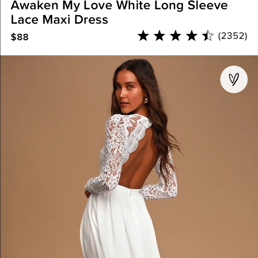 Lulus “Awaken My Love” white lace dress